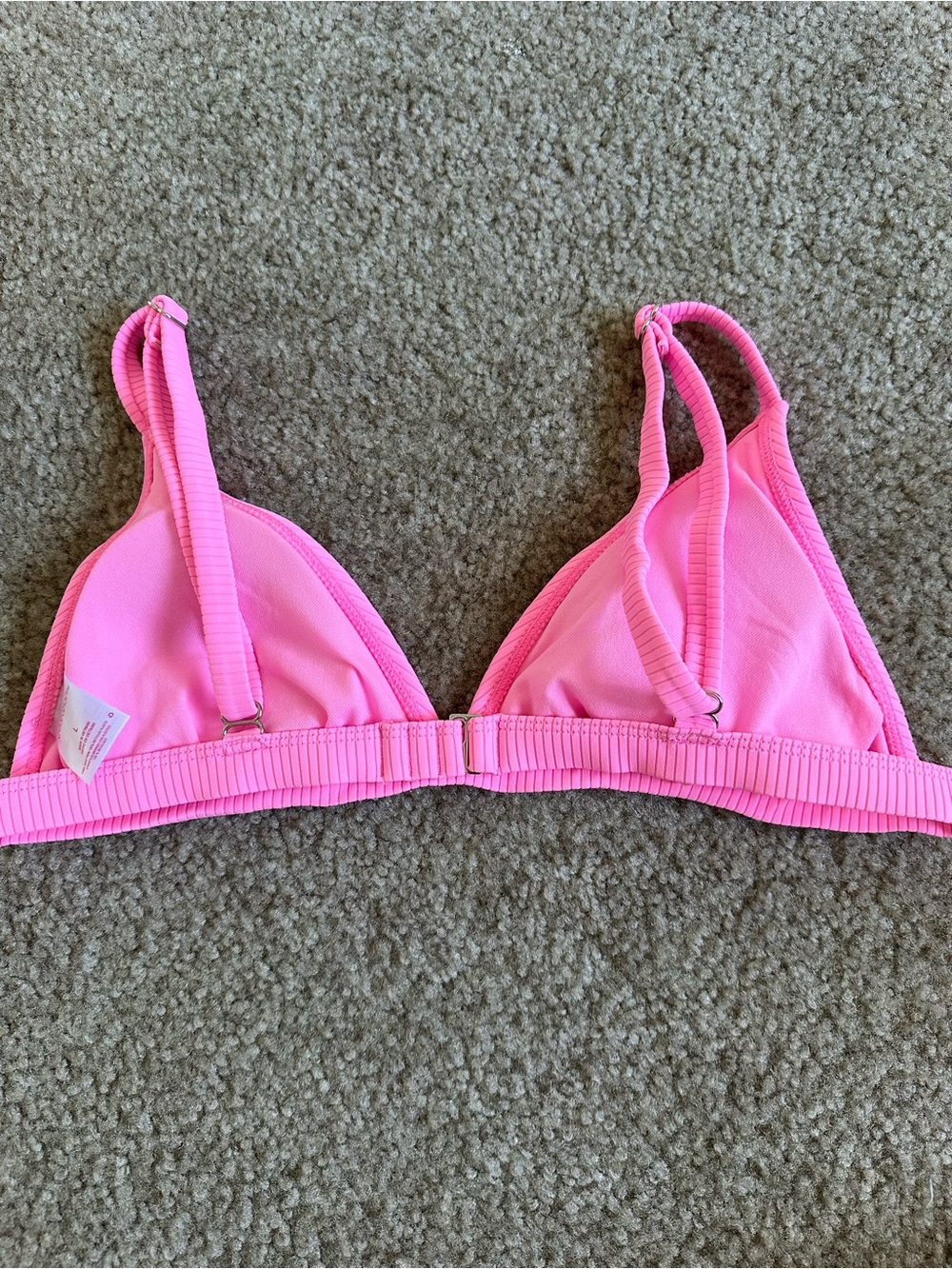 Women's Ribbed Triangle Bikini Top - Picture 2 of 3